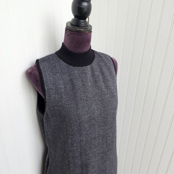 Express Grey Black Knit Mock Neck Sleeveless Sheath Dress Women's Size XLarge XL - Picture 2 of 14